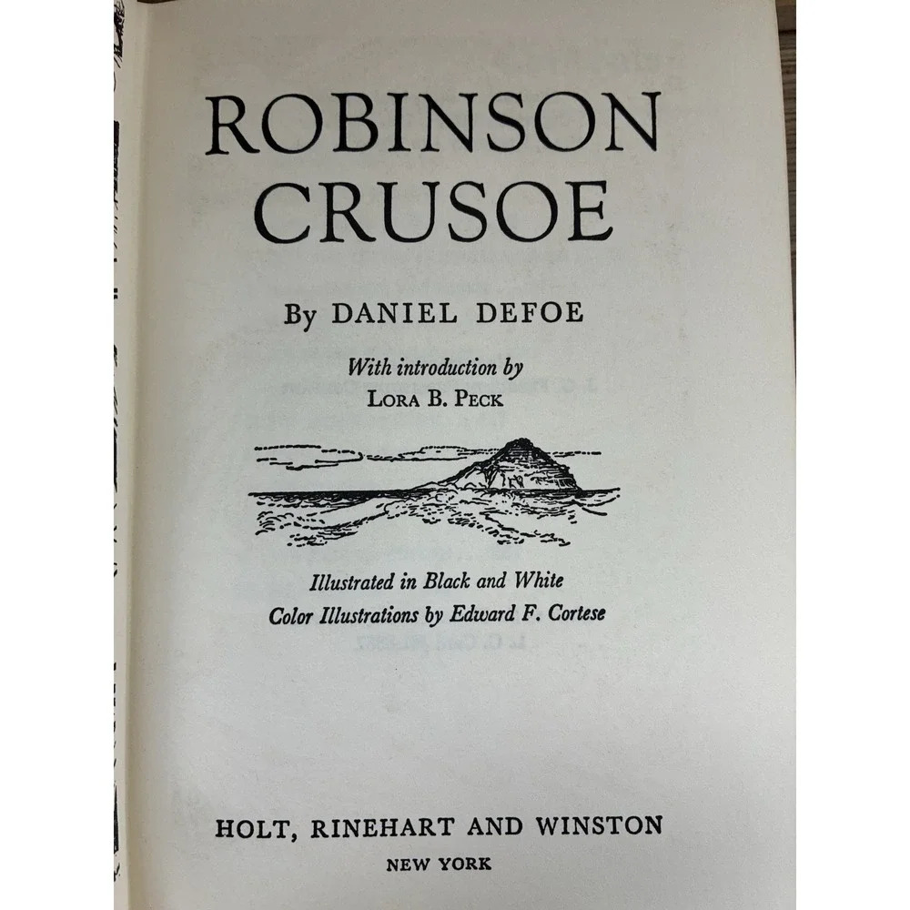 VTG Robinson Crusoe Hardcover Book Children's Classics Illustrated‎ Edition